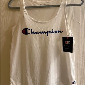 NWT - Champion White Sleeveless Top with Blue Logo